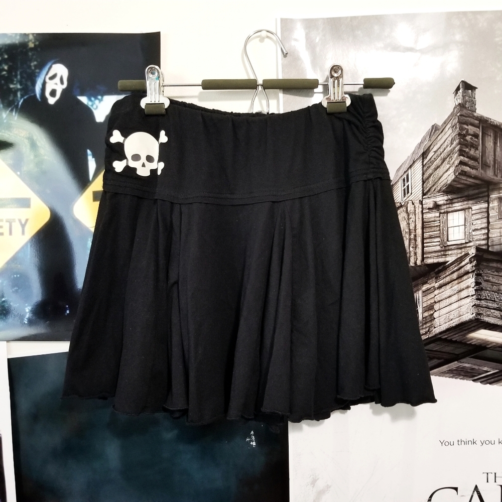 Pleated/Ruffled Black Mini Skirt